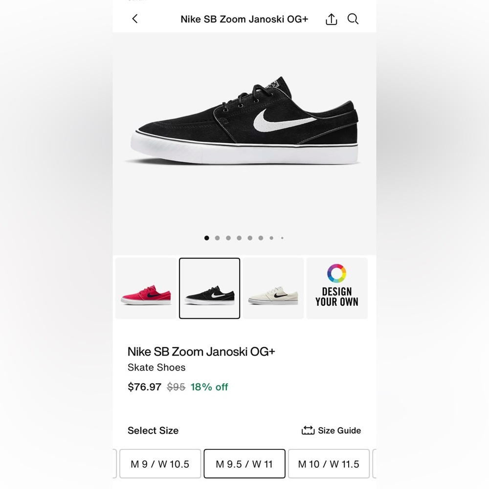 Nike SB Zoom Janoski OG+ Black Skate Shoes